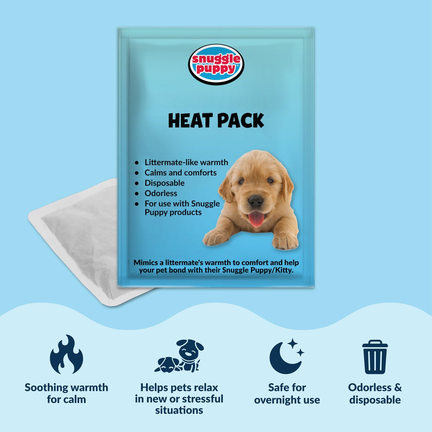 Snuggle Puppy Original Heartbeat Puppy Toy with Real-Feel Pulse & Heat Pack, Calming Sleep Aid for Puppy Anxiety, Crate Training, First Nights & New Puppy Transition - Biscuit