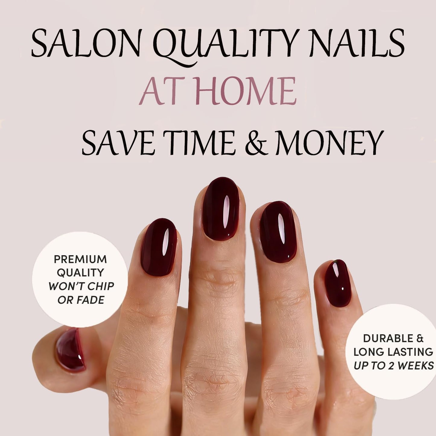 Red Press On Nails Oval -Short Press On Nails with Nail Glue, Fit Perfectly & Natural Reusable Stick On Nails in 12 Sizes - 24PCS Soft Gel Glue On Nails Kit