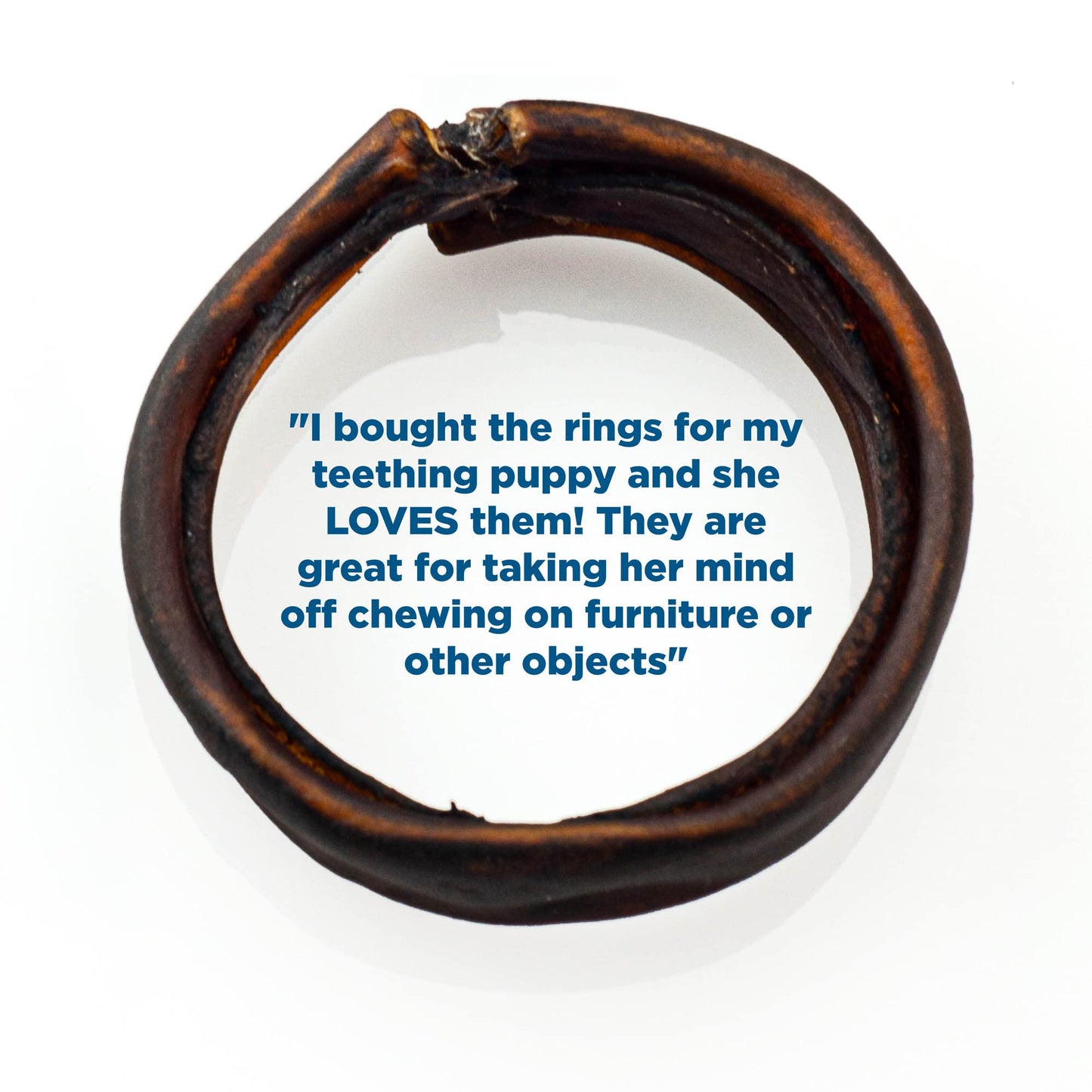 Best Bully Sticks Puppy Teething Rings - Single Ingredient Natural Collagen Puppy Chews for Teething - Bones for Small Dogs - Enrichment, Mental Stimulation, 3 Count