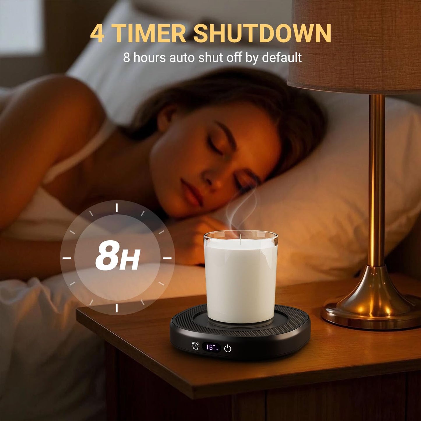 Coffee Mug Warmer & You are Awesome Mug Set, Electric Cup Warmer with Auto Shut Off, 4 Temperature Setting Smart Beverage Warmer, 8-Hours Auto Shut Off (Black Awesome Mug)