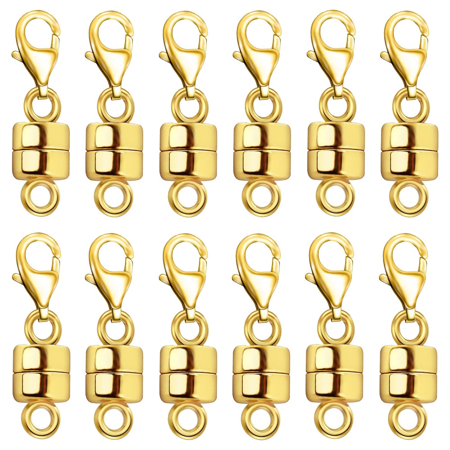 MKCYD Magnetic Necklace Clasp with Lobster Clasp,14K Gold and Silver Magnetic Jewelry Clasps for Necklace Extender Bracelet Closures