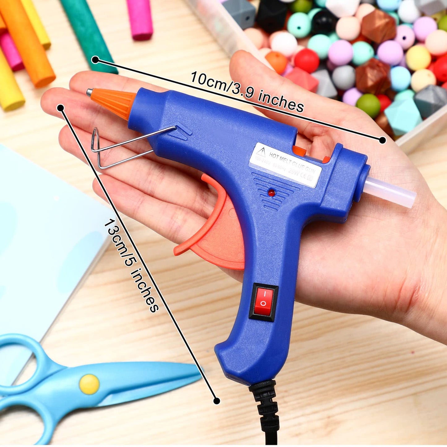 Zhengmy 4 Pieces Mini Hot Glue Gun with Glue Sticks for Class Projects Small Hot Melt Gun for Kids Low Temp with Rubber Protector Craft for DIY Arts, Sealing, Home Repairs, 20 W