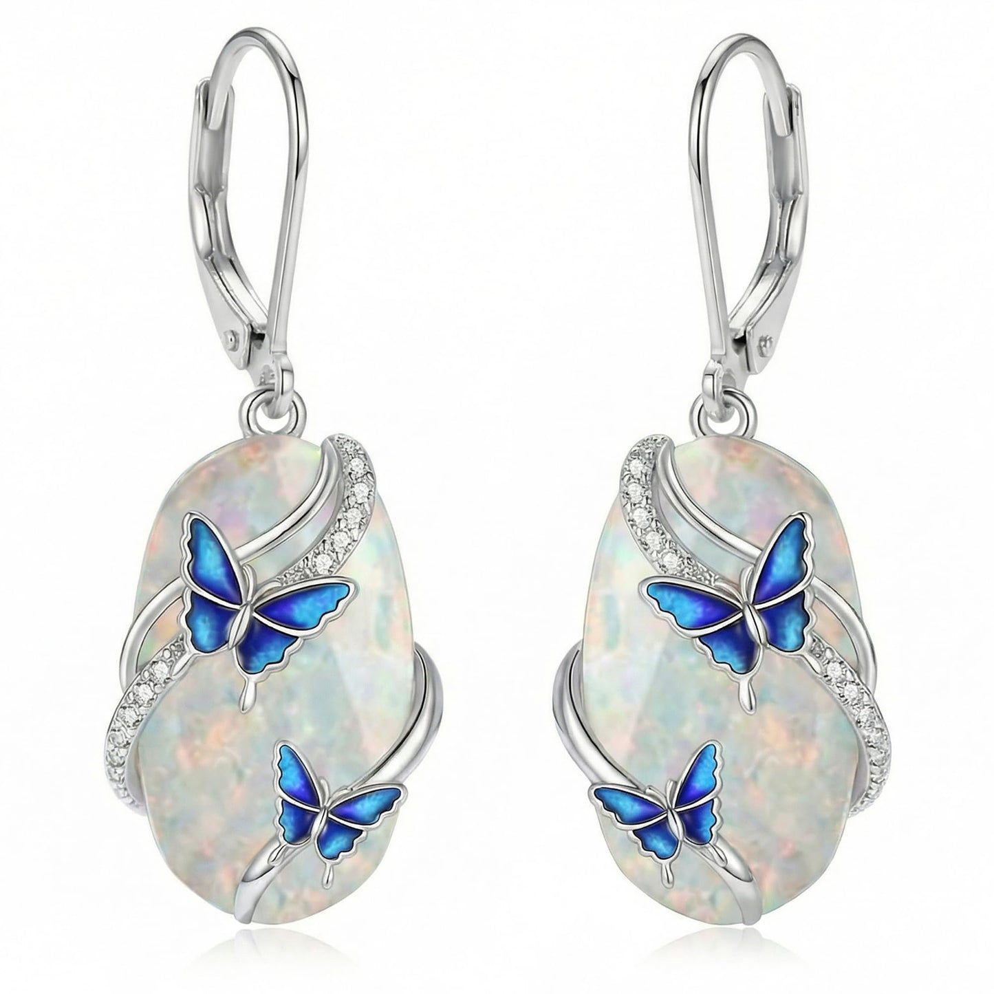 ONEFINITY Opal Butterfly Earrings Opal Earrings Butterfly Jewelry Gifts for Women