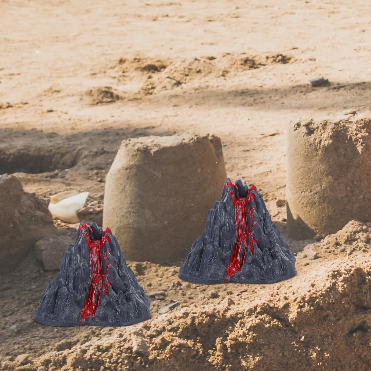 Toyvian Realistic Volcano Model Toy, 2.76inch Simulation Lava Volcano Figure for Science Projects School Dioramas Miniature Landscape Ornament Cake Toppers Educational Science Kit for Kids