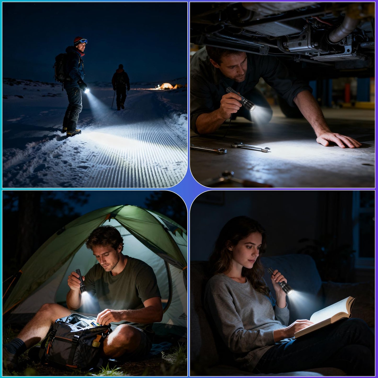 Rechargeable Flashlights High Lumens 2Pack, 5Modes Super Bright Flashlight Rechargeable, LED Flashlight Powerful, Handheld Tactical Flash Lights for Home Emergencies Camping Essentials, Gifts for Men