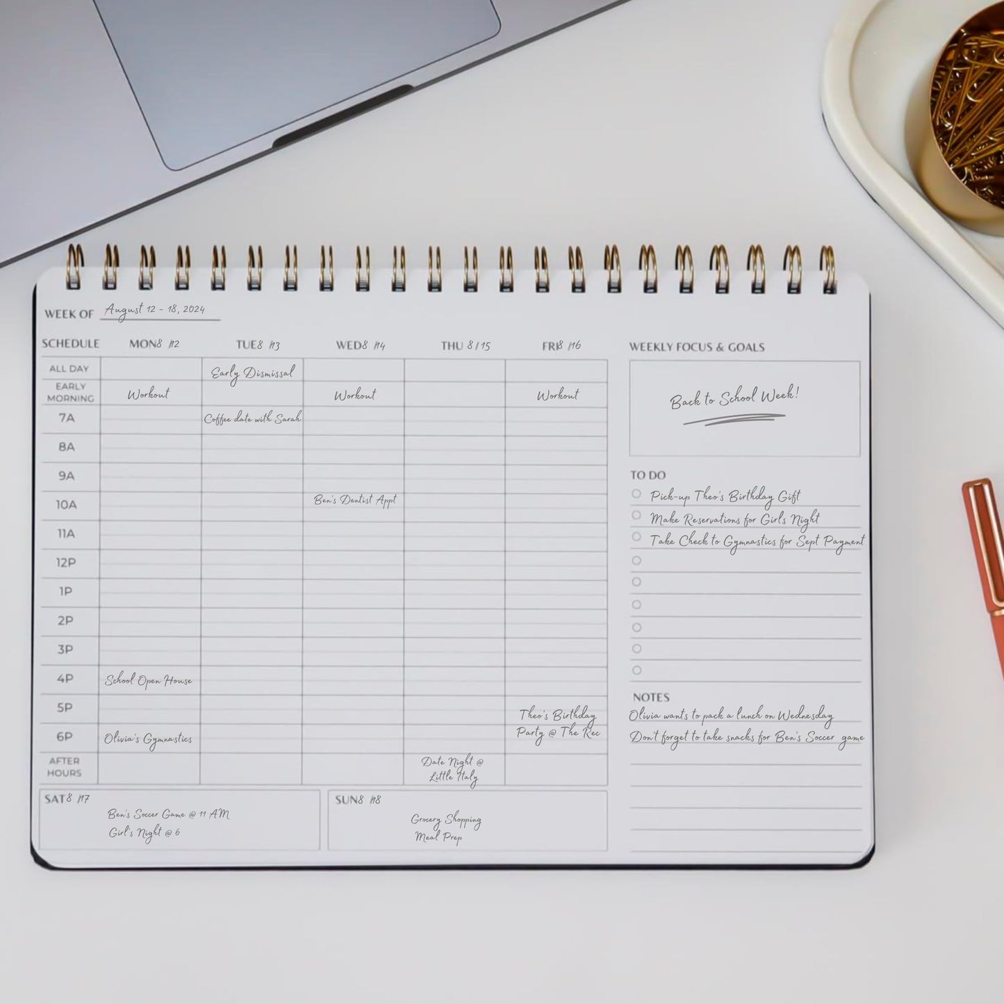 Merely Home Undated Weekly Business Planner | 8.25” x 11.75” ADHD Organizer | Premium Multi-Layout Schedule | Navy | Landscape Layout
