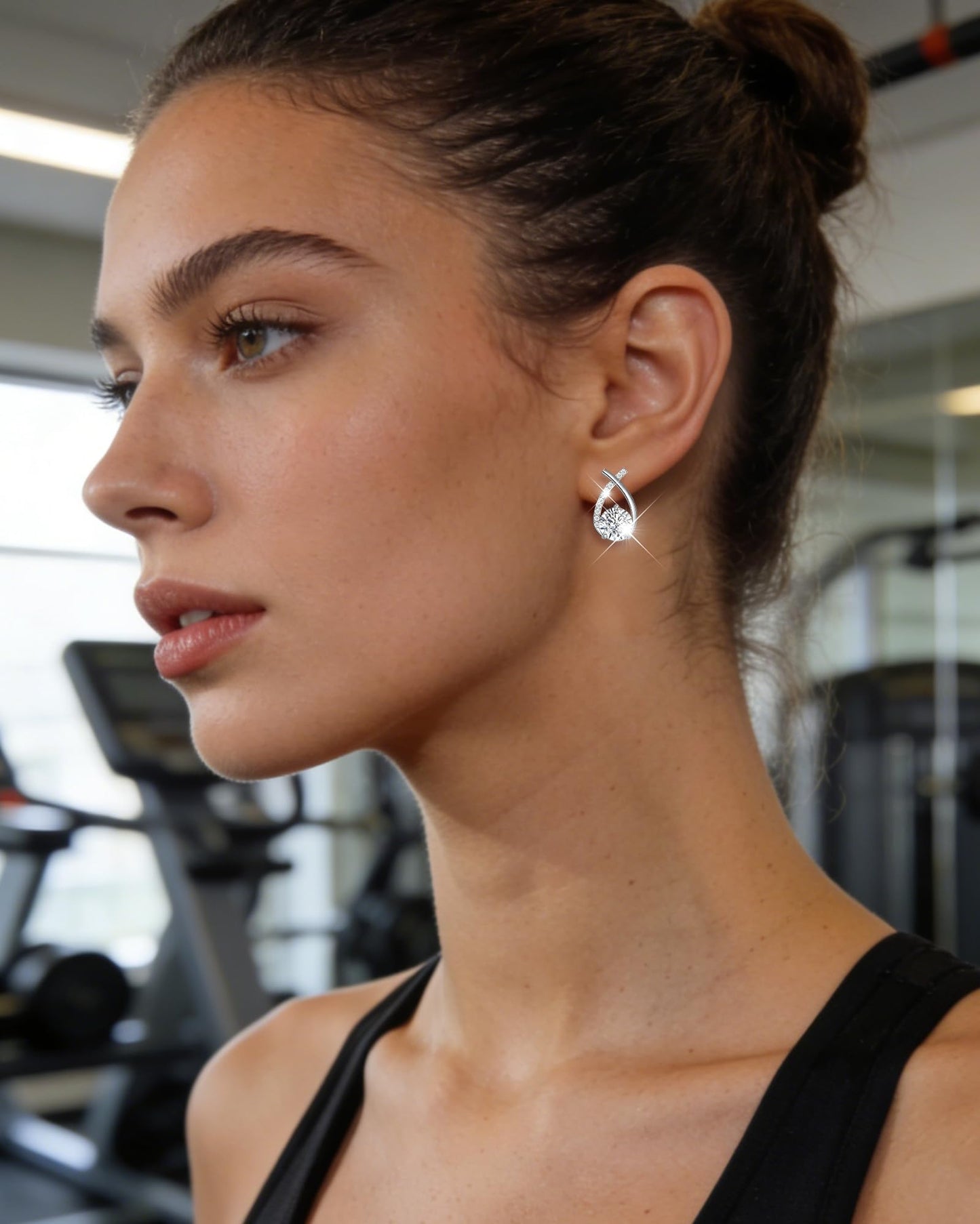 2 Pairs Lymphatic Earrings for Women Lymphvity Germanium Lymph Flow Drainage Earrings Acupuncture Therapy Hoop Crystal Dangle Ear-rings Rhinestone Jewelry Gifts