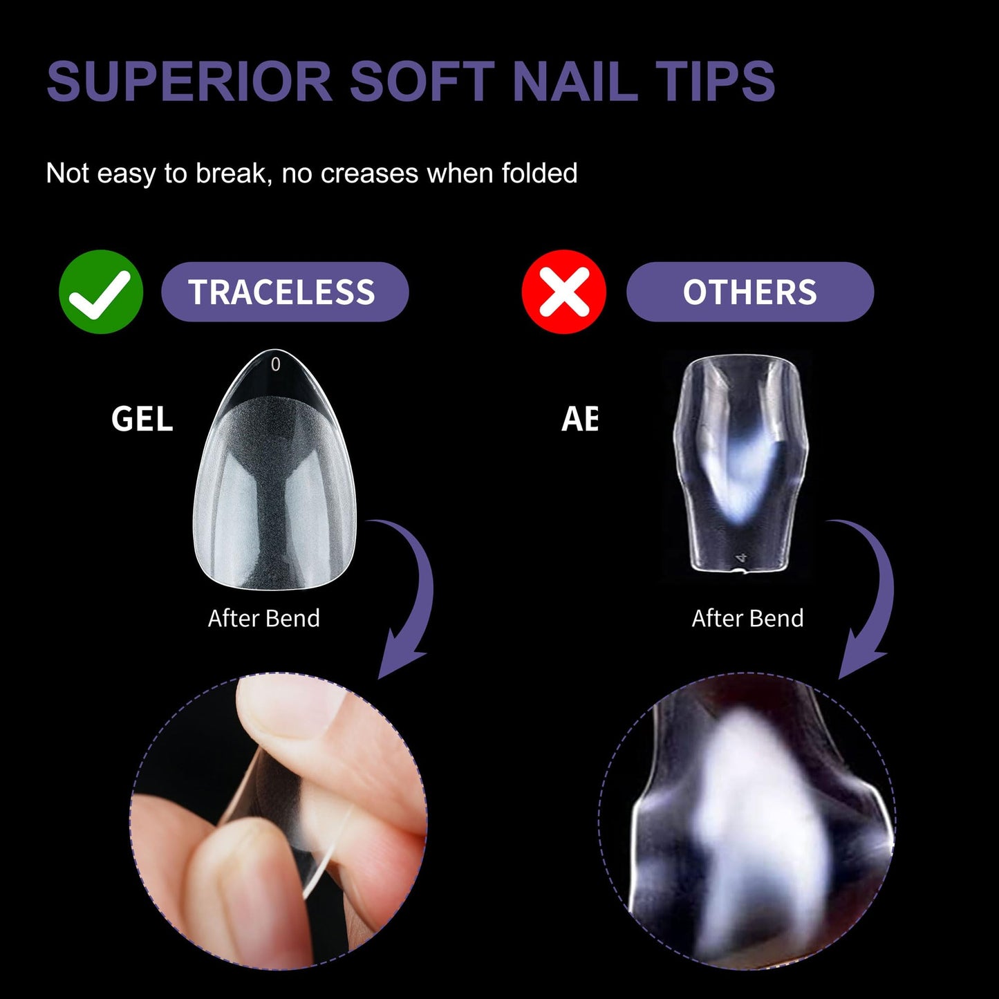 Half Matte Short Almond Fake Nail Tips, Soft Gel Pre-Shaped Nail Tips, Full Cover False Nails with Clear Box for Nail Salons and DIY Nail Art, 600PCS/12 Sizes