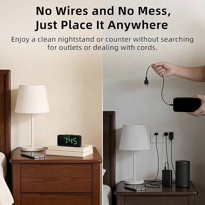 Battery Operated Small Alarm Clock: Compact Cordless Design