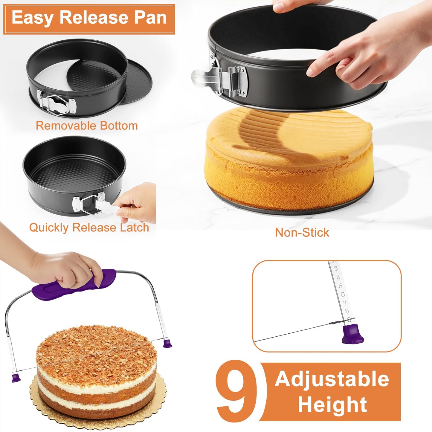 701Pcs Cake Decorating Kit with Baking Supplies, Cake Turntable, Cake Decorating Supplies, Frosting Piping, Cake Leveler, Piping Tips, Cake Pan Set for Cake Baking Kit