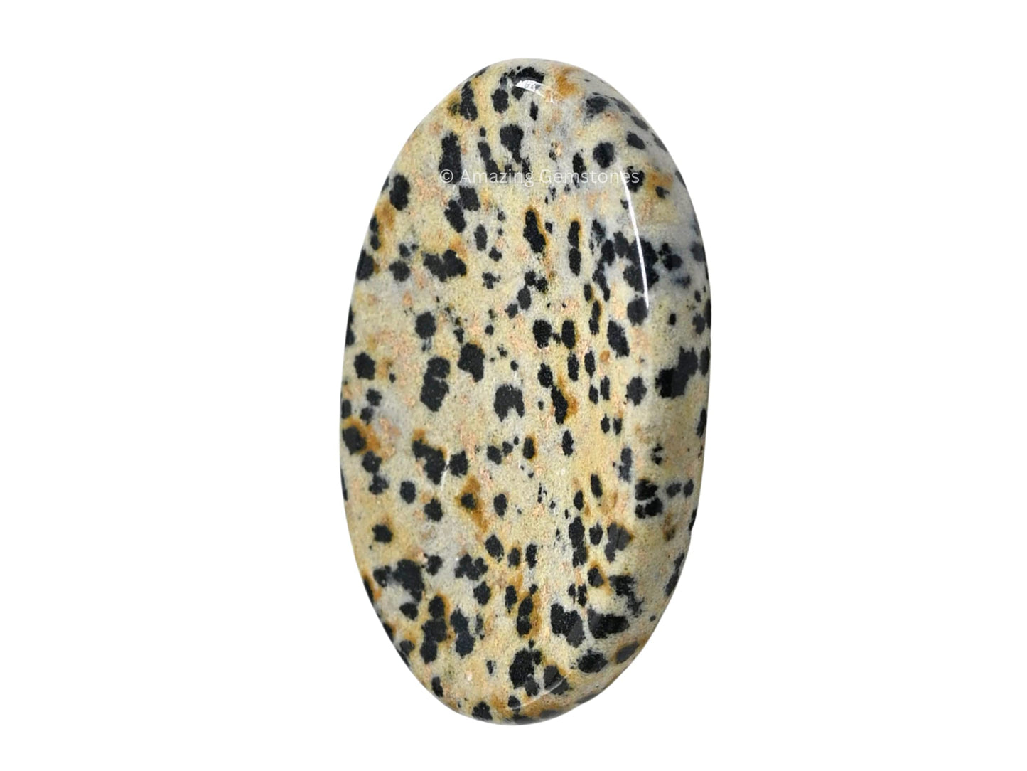 Amazing Gemstone Dalmatian Jasper Worry Stone, Healing Crystals - Piedra Crystal Fidget for Gift, Meditation, Calming, Relaxation, Stress Relief