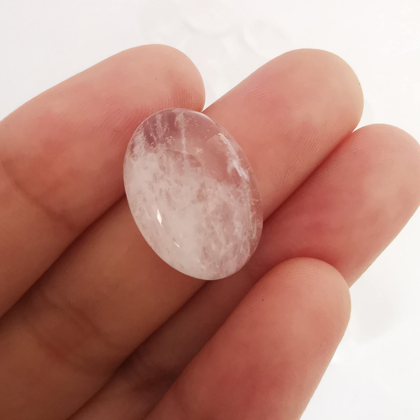 Loveliome 18x13mm Oval Cabochons Flatback Crystal Stone Gemstones Beads for Jewelry Making DIY Pack of 10, Rock Quartz