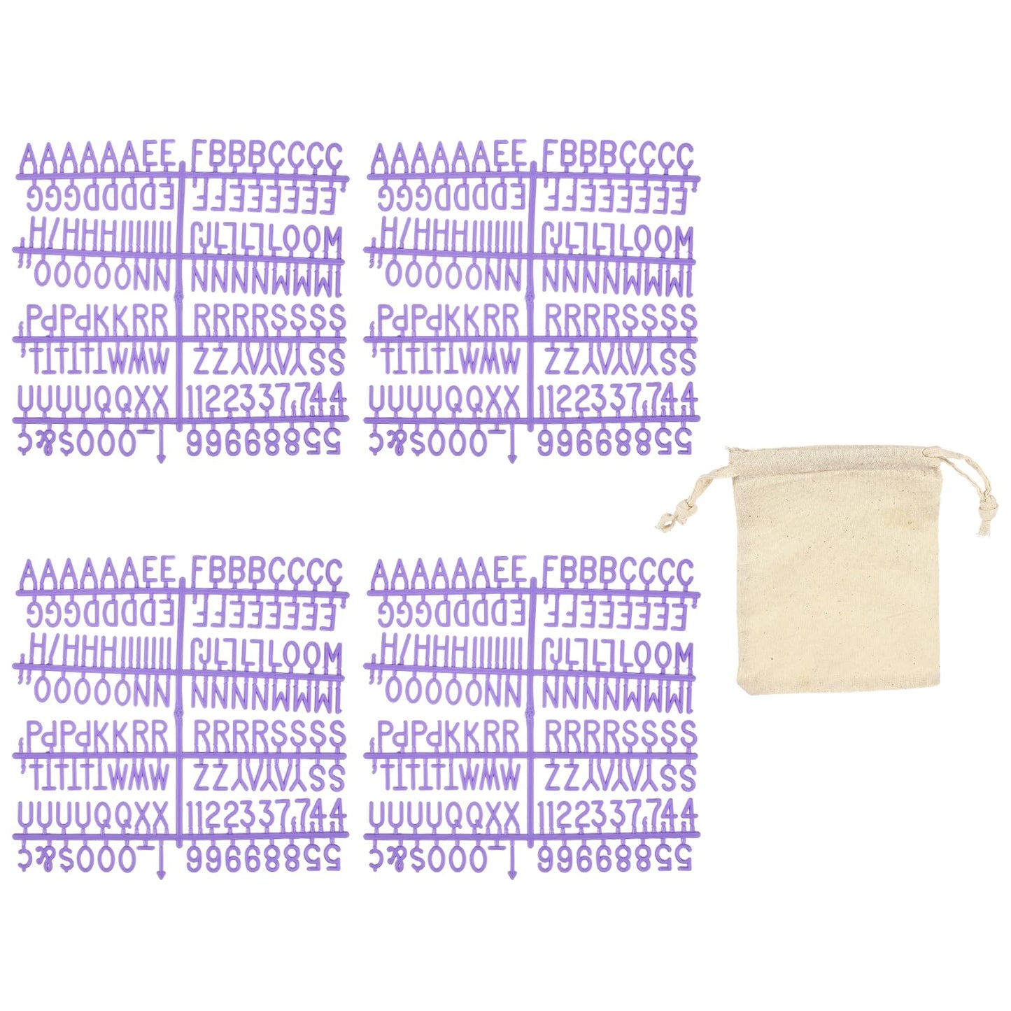 PATIKIL 588 Piece Plastic Letters Set for Felt Letter Board, Purple Alphabet Message Board Accessories Including Letter Numbers with Restraint Strap for Cafe, Wedding, Birthday