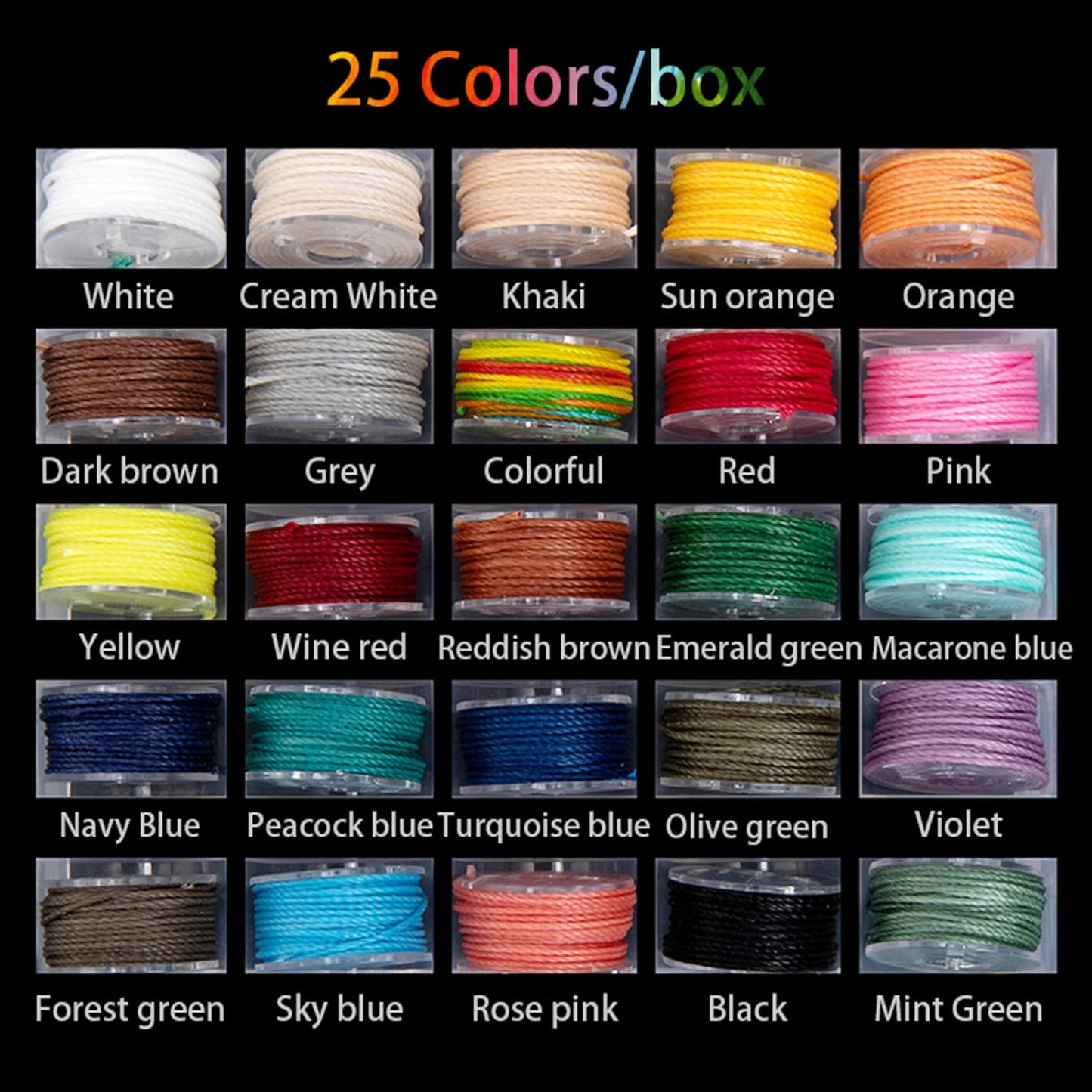 WUTA Repair Stitch Kit Leathercraft Stitch Awl Tool with 25 Colors 0.35mm Wax Thread, for Leather, Belt, Canvas, Fabric, Bag Repair Professional Stitcher Leather Craft Tool
