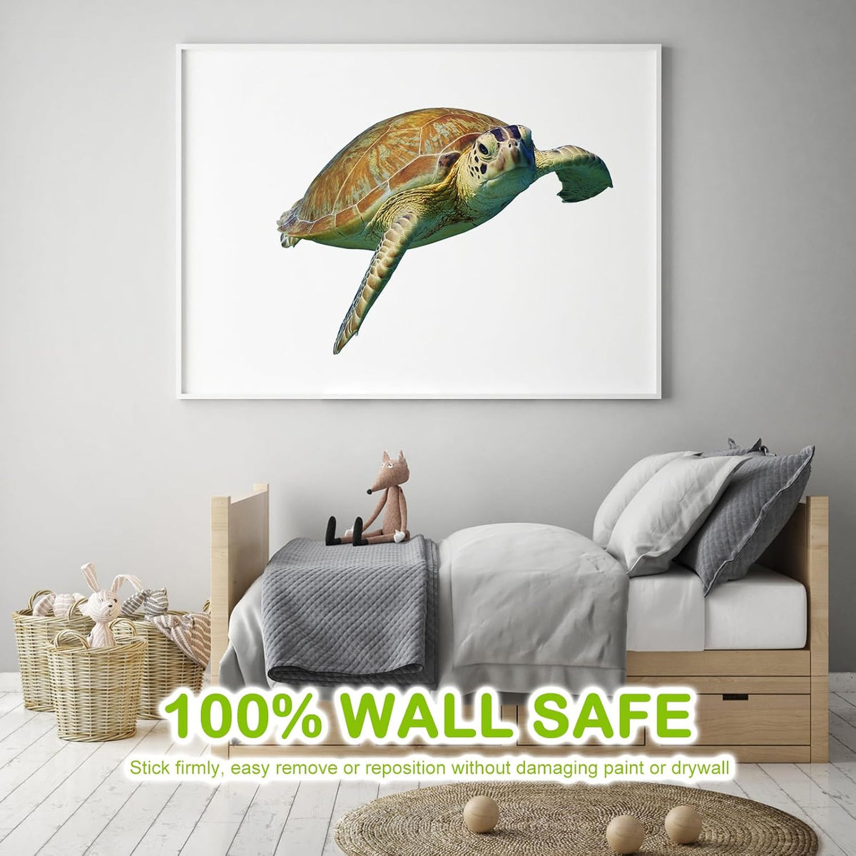 Turtle Wall Stickers Gifts Christmas - Sea Turtle Wall Decals Peel and Stick - Turtle Wall Stickers Removable - Sea Turtle Animals Wall Decor for Kids Baby Bedroom Bathroom Living Room