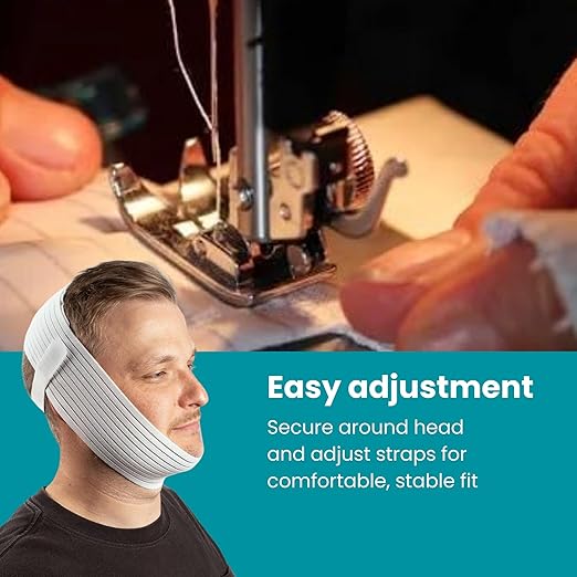 LifeSource Made in USA Anti Snoring Chin Strap for CPAP Users, Chin Strap for Snoring Solution, Breathable, Adjustable, Latex Free, Comfortable Sleep Support for Men & Women, Snoring Support
