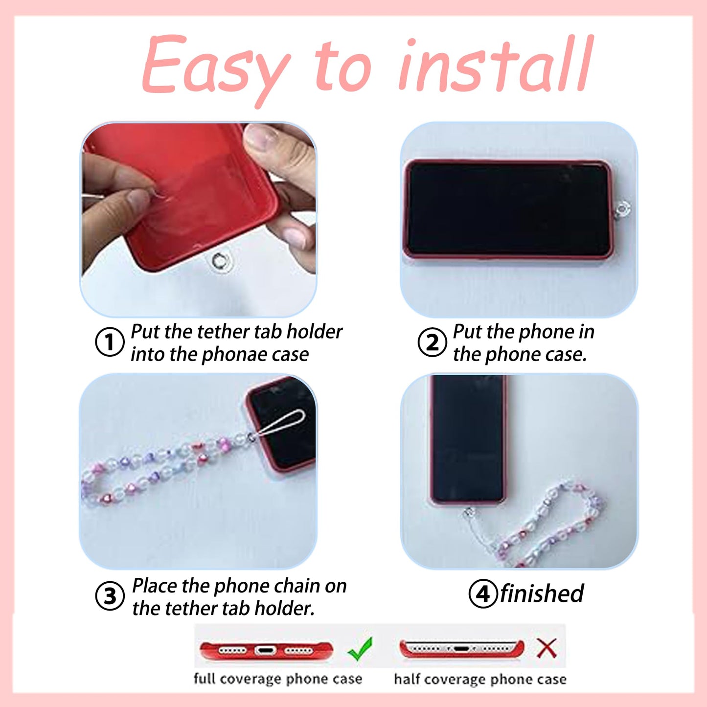 AOUXSEEM Beaded Mobile Phone Chains Making Kit, Can Make 10 Pcs Cell Phone Wrist Straps, Assorted Crystal Diamond/Butterfly/Metal/Round Beads for Girls DIY Handmade Gifts