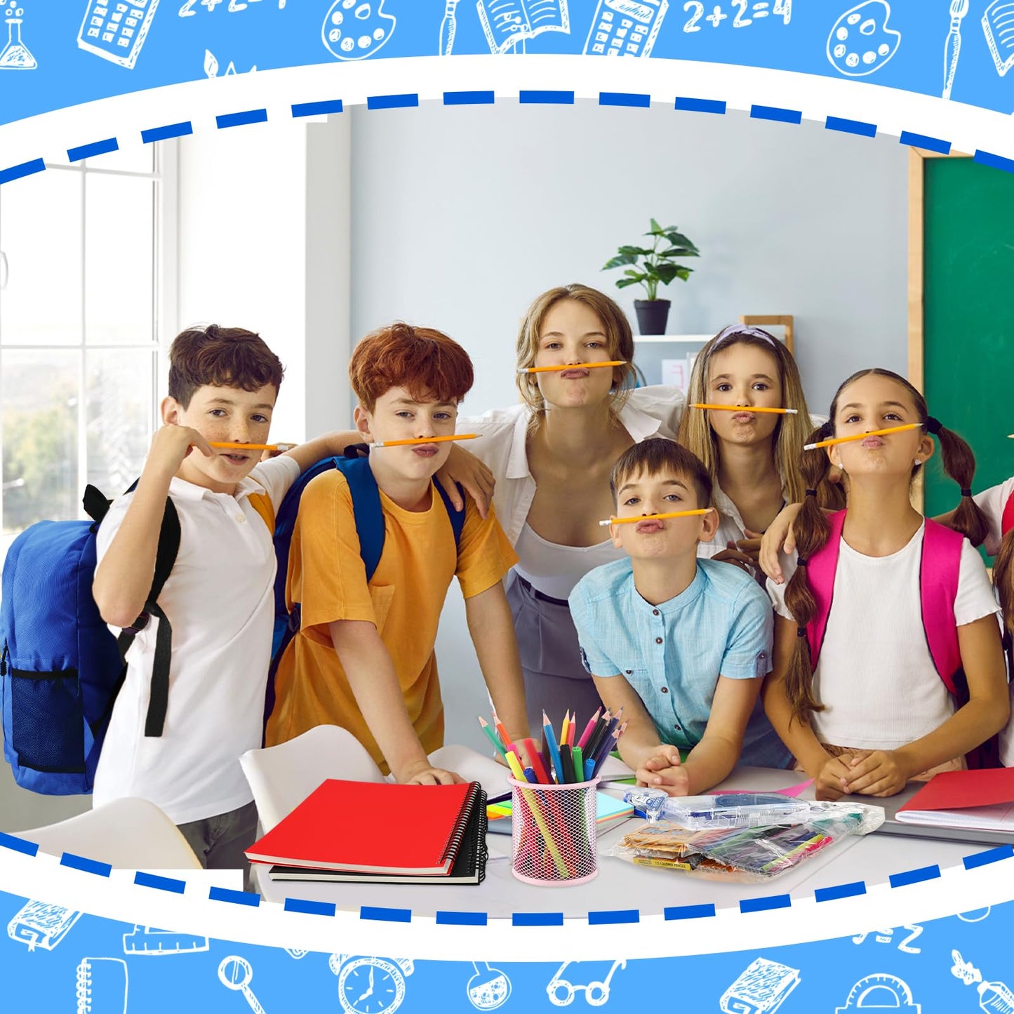 Gilprop 86 Pcs School Supplies Kit with Backpack Back to School Supplies Bag Set Elementary Essential Bundle Bulk for Student Classroom(Blue)