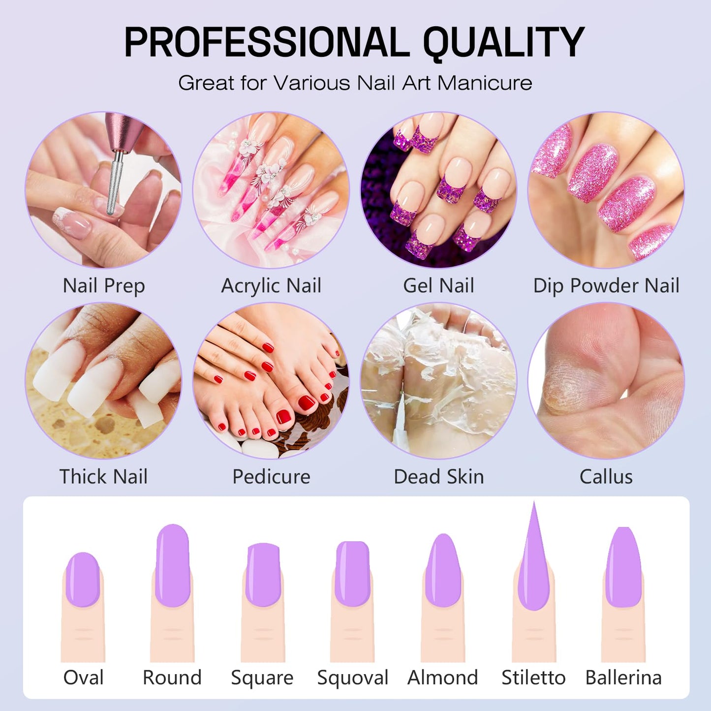 30PCS Nail Drill Bits Set with Holder Case, Professional 3/32 Inch Diamond Cuticle Nail Bits Kit for Nail Drill Machine, Manicure Pedicure Remover Tools Efile Tip for Acrylic Gel Nails, Salon Home