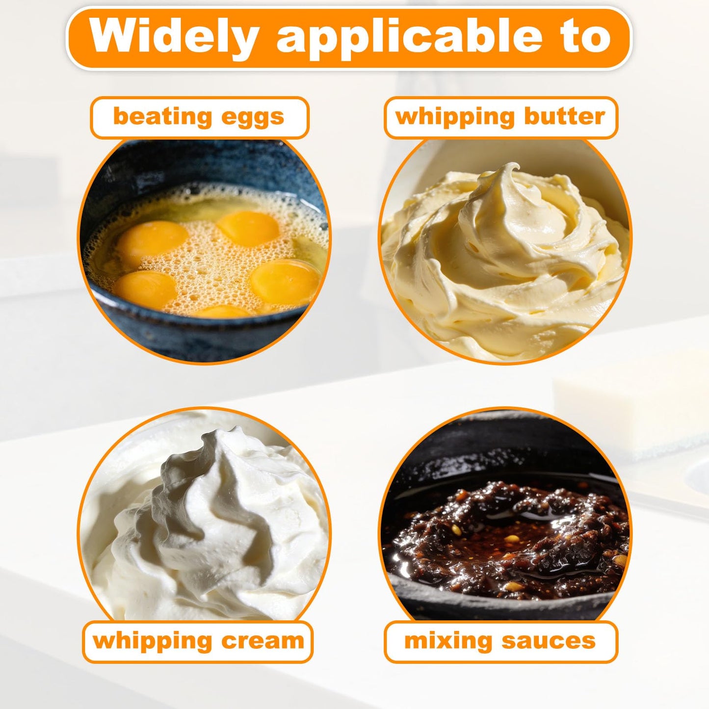 Dual Rotary Hand Egg Beater, Stainless Steel Rotary Hand Whisk Non-Electric Kitchen Whisk Tool for Baking Cooking Cream & Batter