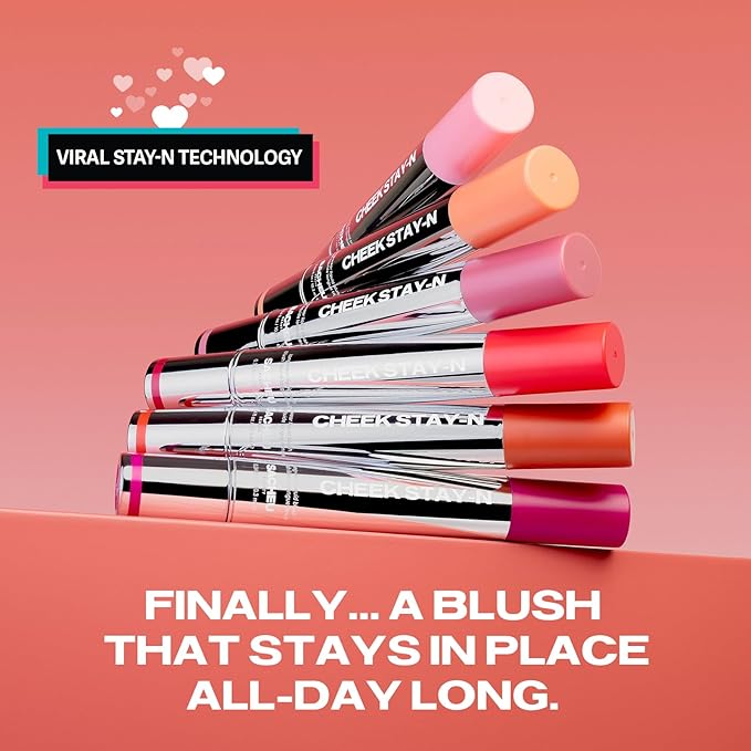 Sacheu Cheek STAY-N Liquid Blush for Cheeks — High Pigment, Buildable, Lightweight Cream Blush for Dewy & Radiant Flushed Cheeks — Long-lasting & Cruelty Free, I'm Playful