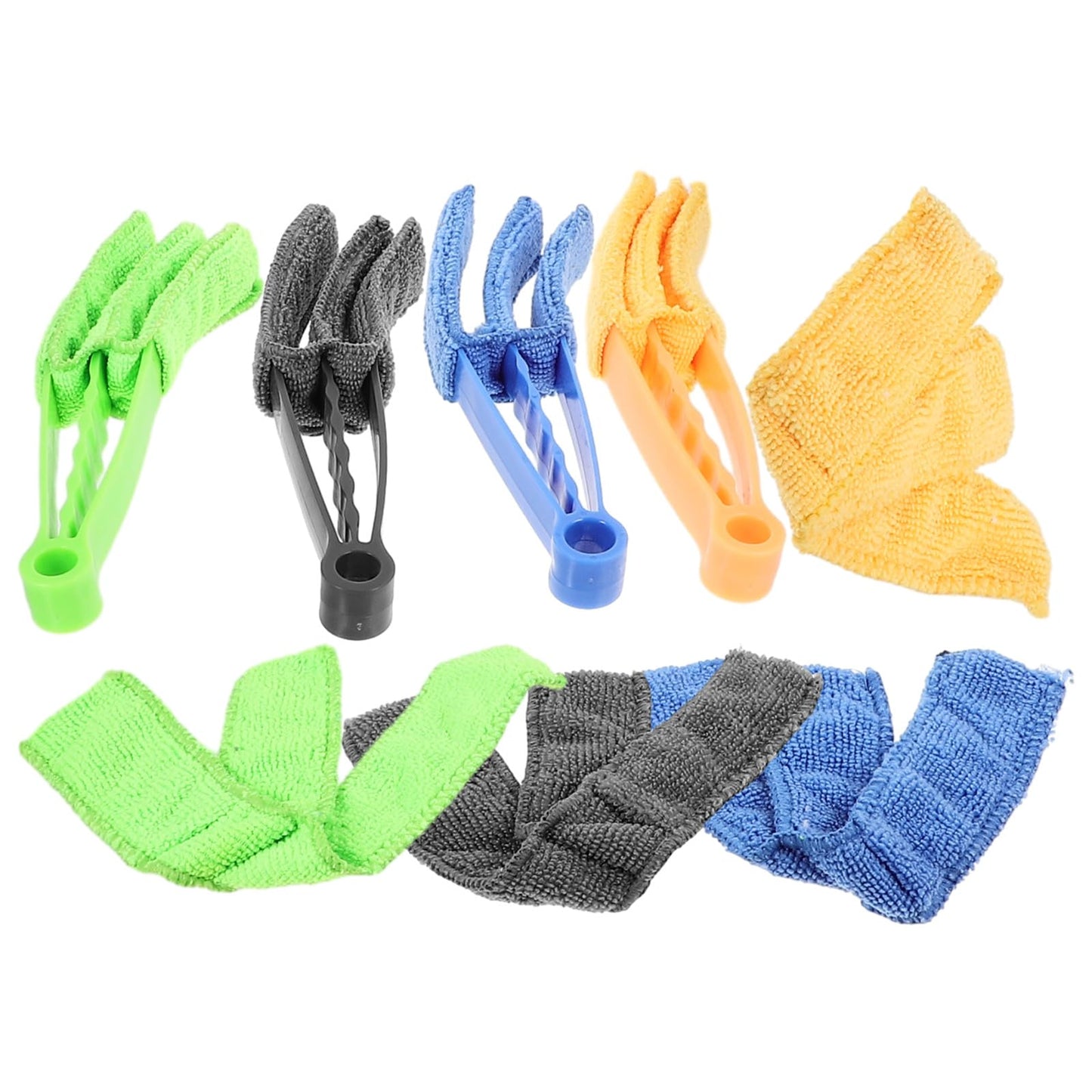 SEWCHICS Multifunctional Blinds Cleaner Brush Set 8pcs with Detachable Covers, Household Vent Dusting Tool for Daily Use, Compact Window Blind Duster Kit for Home Cleaning