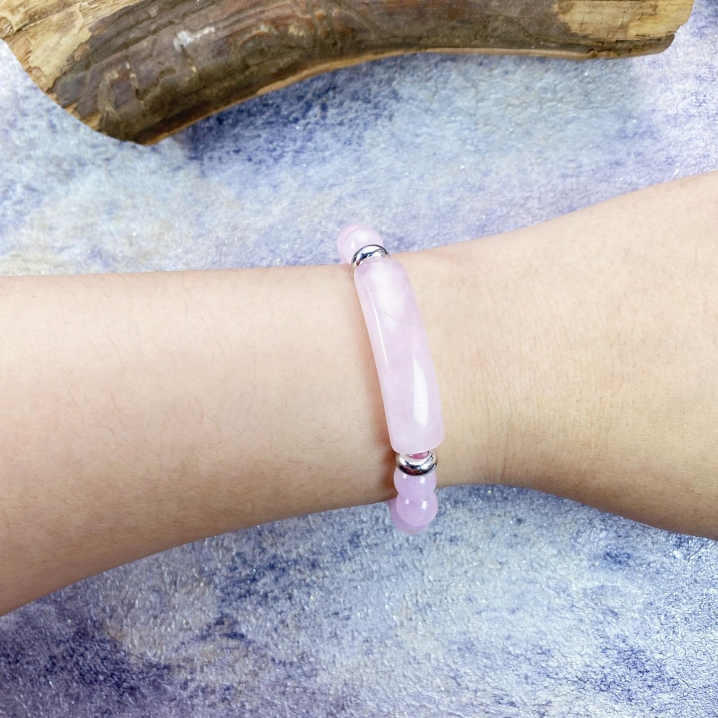 EDEN'S CALL 8mm Healing Crystal Beads Stretch Bracelet Handmade Good Luck Energy Chakra Stone Beaded Bangle, Rose Quartz