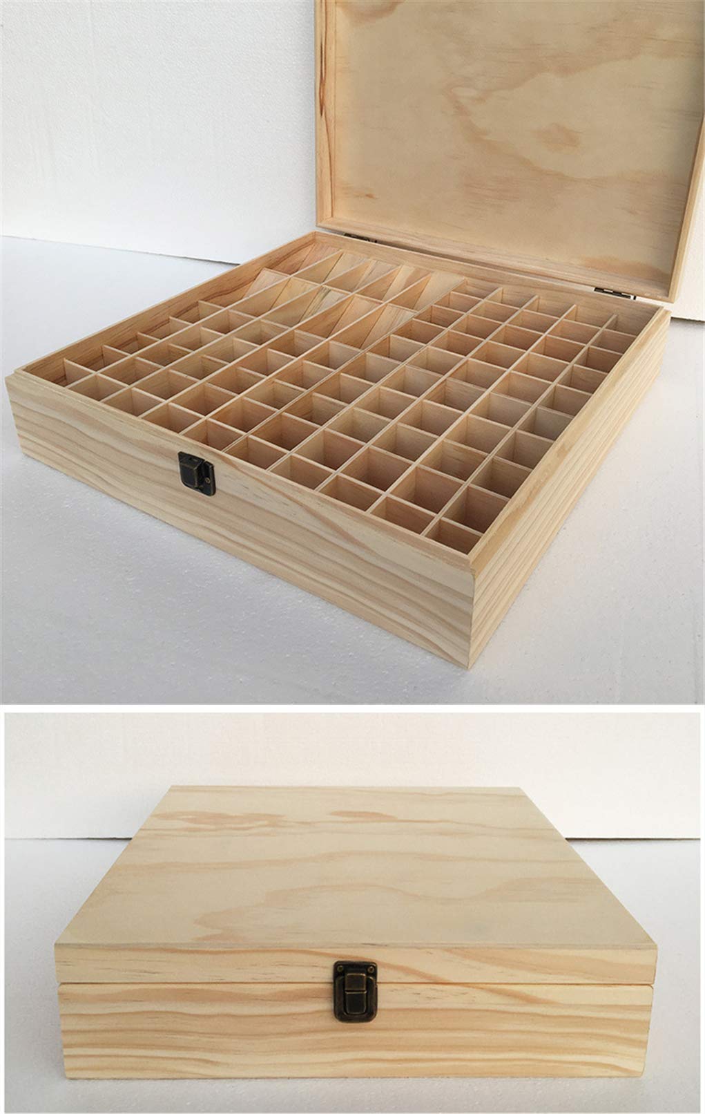VolksRose Essential Oil Storage Wooden Box, 85 Slots for 5-15ml Essential Oil Roller Bottles, Carrying Case Display Large Organizer Gift Box Container for Travel, Presentation, Nail Polish, Makeup
