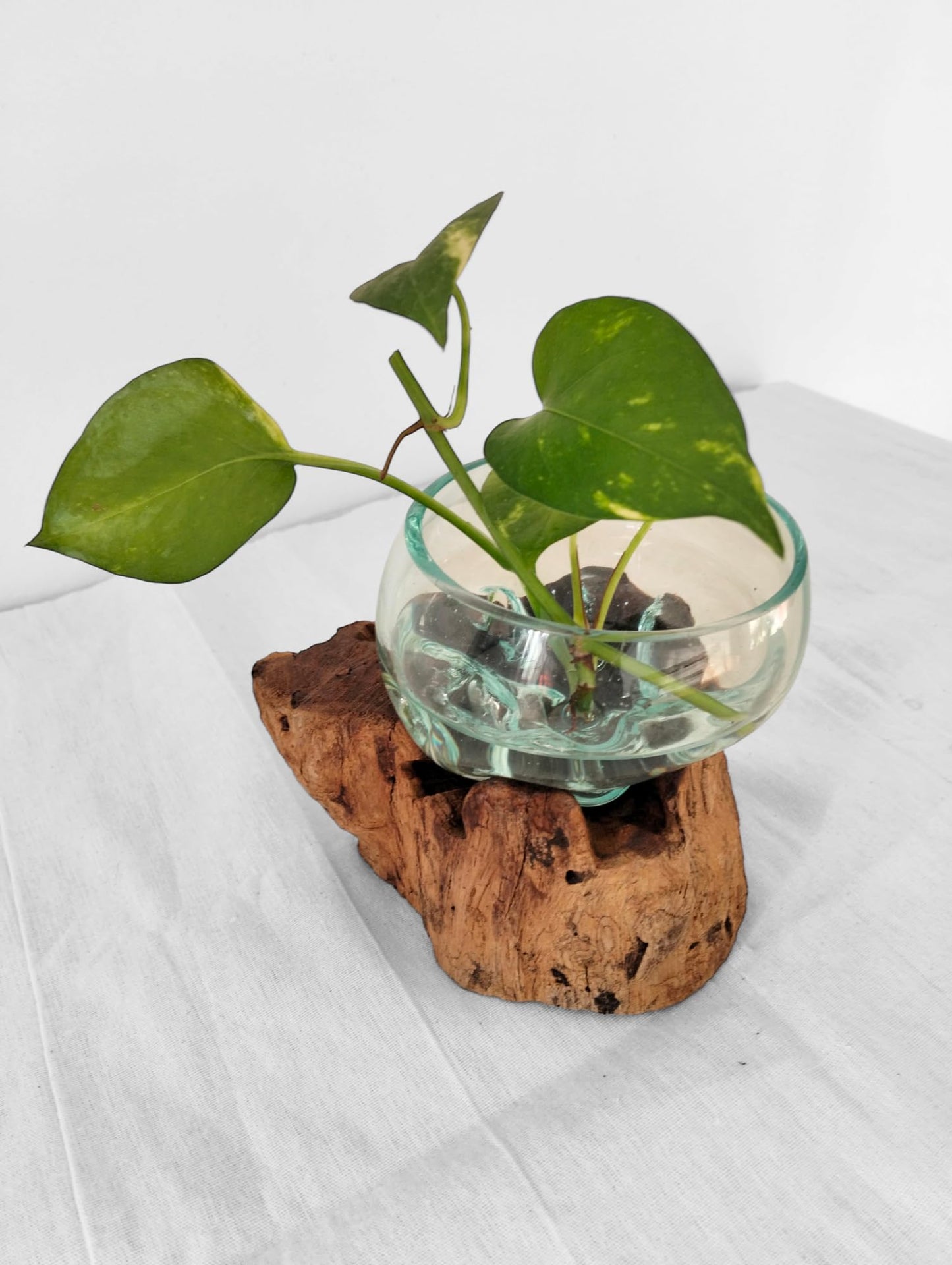 Flowing Glass Vase Handmade in Exotic Bali, Unique Housewarming Gift, Wedding Gift, Natural Boho Decor, Work of Art and Functional Vase, Art Meets Nature in Every Curve