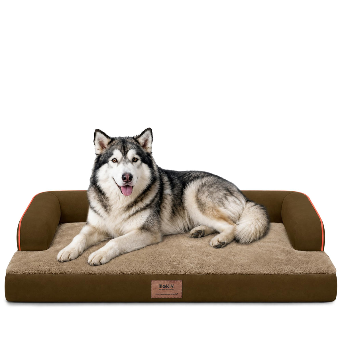 MEKIY Orthopedic Waterproof Dog Bed with Bolster for Extra Large Size Dogs