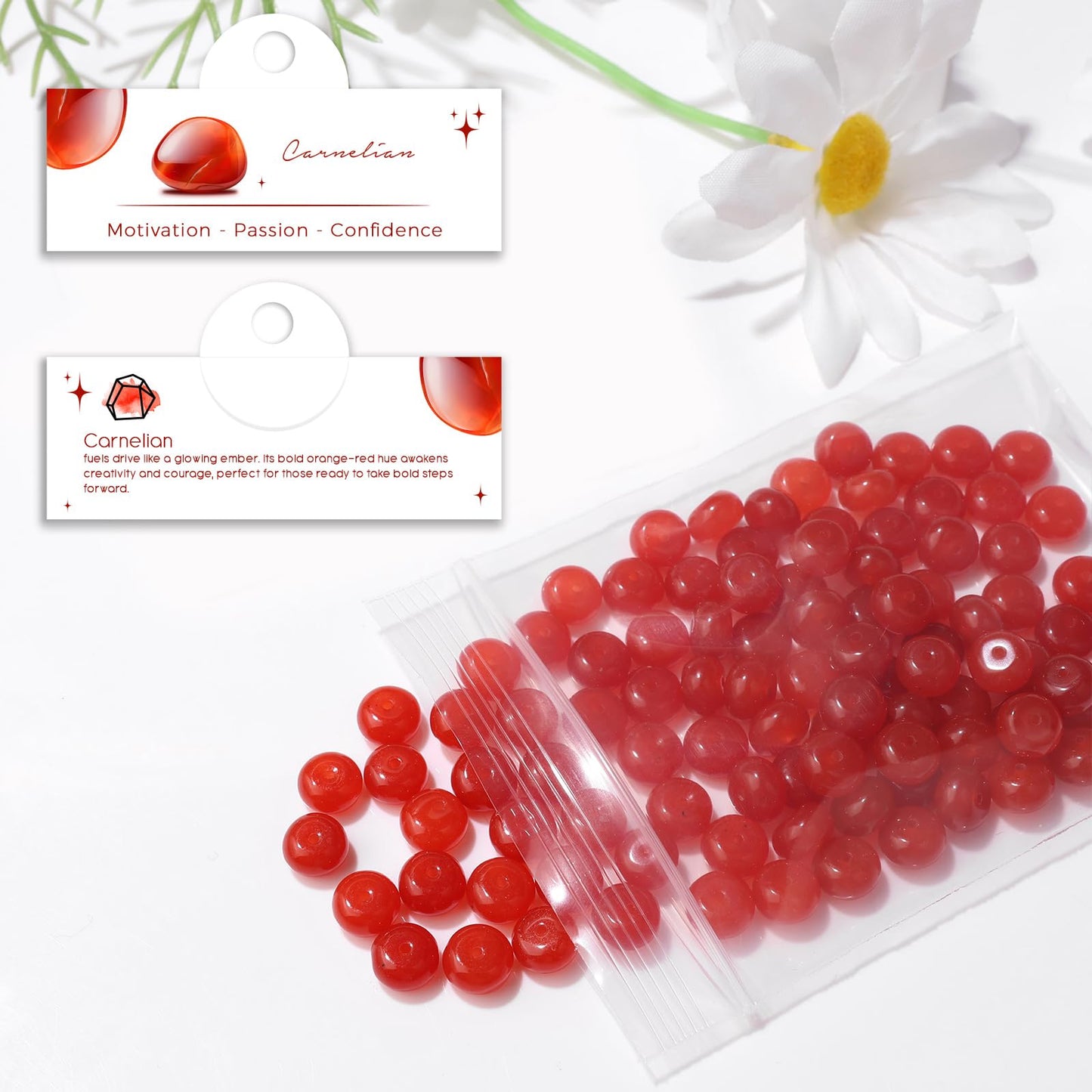Raicegs 100pcs 5×8mm Rondelle Carnelian Beads Natural Gemstone Beads Abacus Disk Stone Loose Beads for Jewelry Making DIY Bracelets Necklace