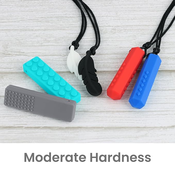 Chewy Necklaces for Sensory Kids, Silicone Chewable Toys, 6 Packs Oral Motor Aids Chewable Toys for Aggressive Chewers with Autism, ADHD, SPD, or Special Needs