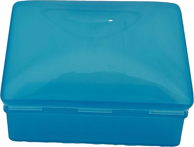 Soap Box 1 Ct Aqua - Made in The USA - Soapbox with Hinged Lid and Secure Latch