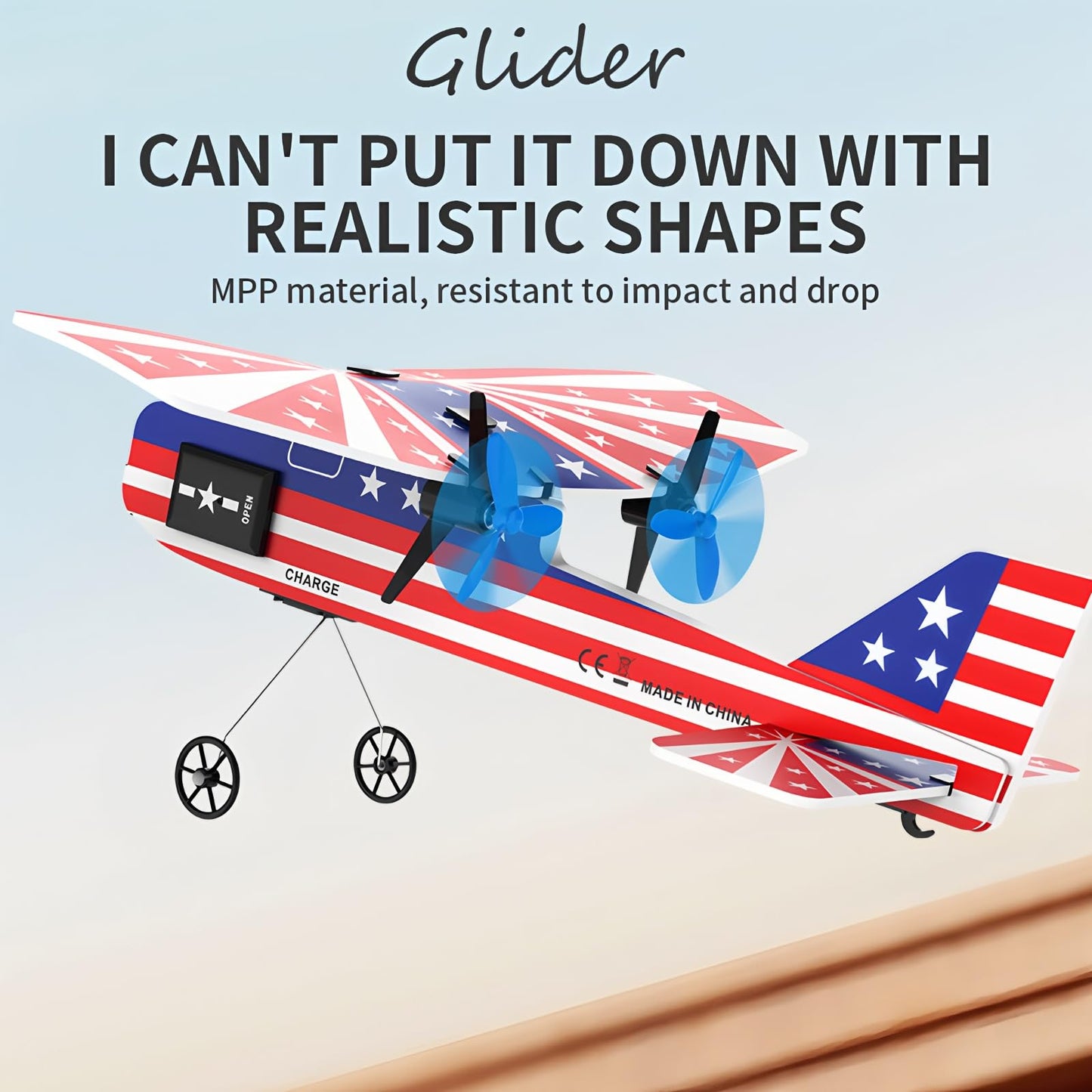 BEACONDESI Remote Control Airplane Glider for Kids & Adults - 2.4GHz Long Range, Auto-Balancing & Durable MPP Material, RC Glider Plane - Easy to Fly Beginner-Friendly Outdoor Flying Toy Gift