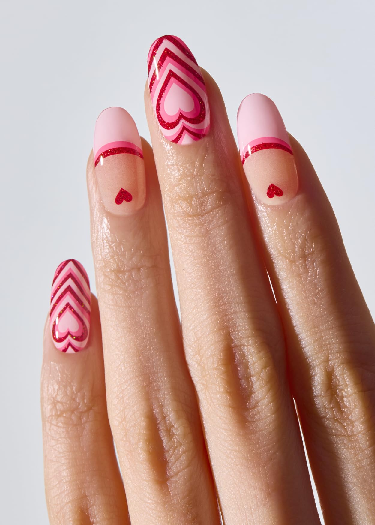 ohora Semi Cured Gel Nail Strips (N Love Puff) - Salon-Quality Valentines Nails, Works with Any Lamps, Long Lasting, Easy to Apply & Remove, Chip Resistant