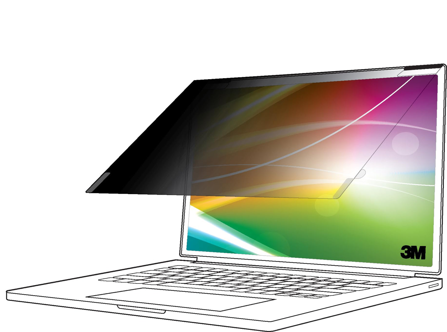 3M Bright Screen Privacy Filter for 14in Full Screen Laptop, 16:10, BP140W1E