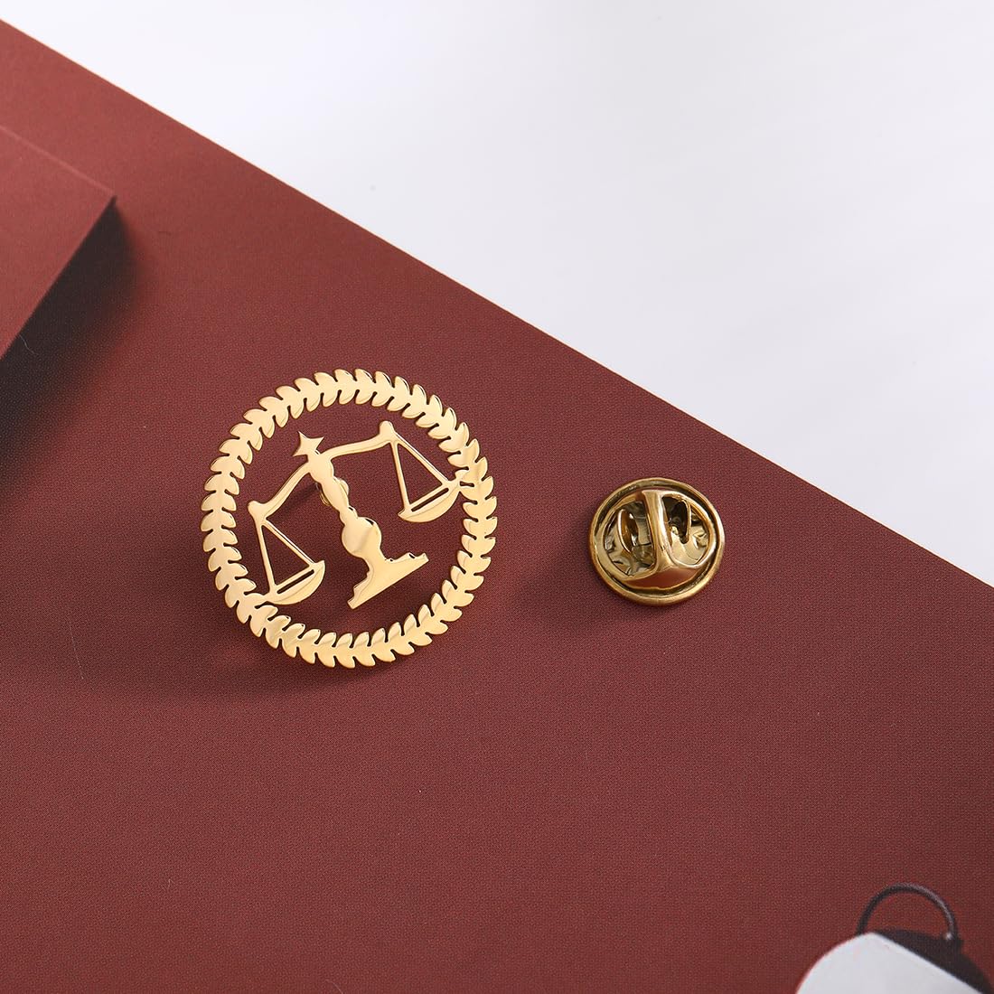 Metal Balance Badges Suit Brooch Libra Scales Brooches For Men (silver pin+tie clip+ cuff-link)