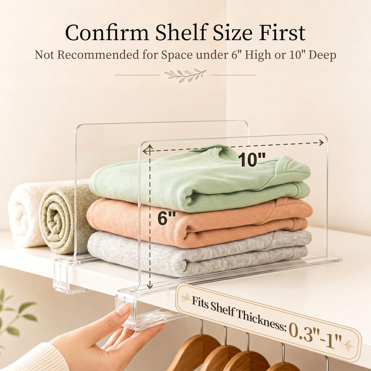 Small Shelf Dividers Purse Organizer (8 Count)