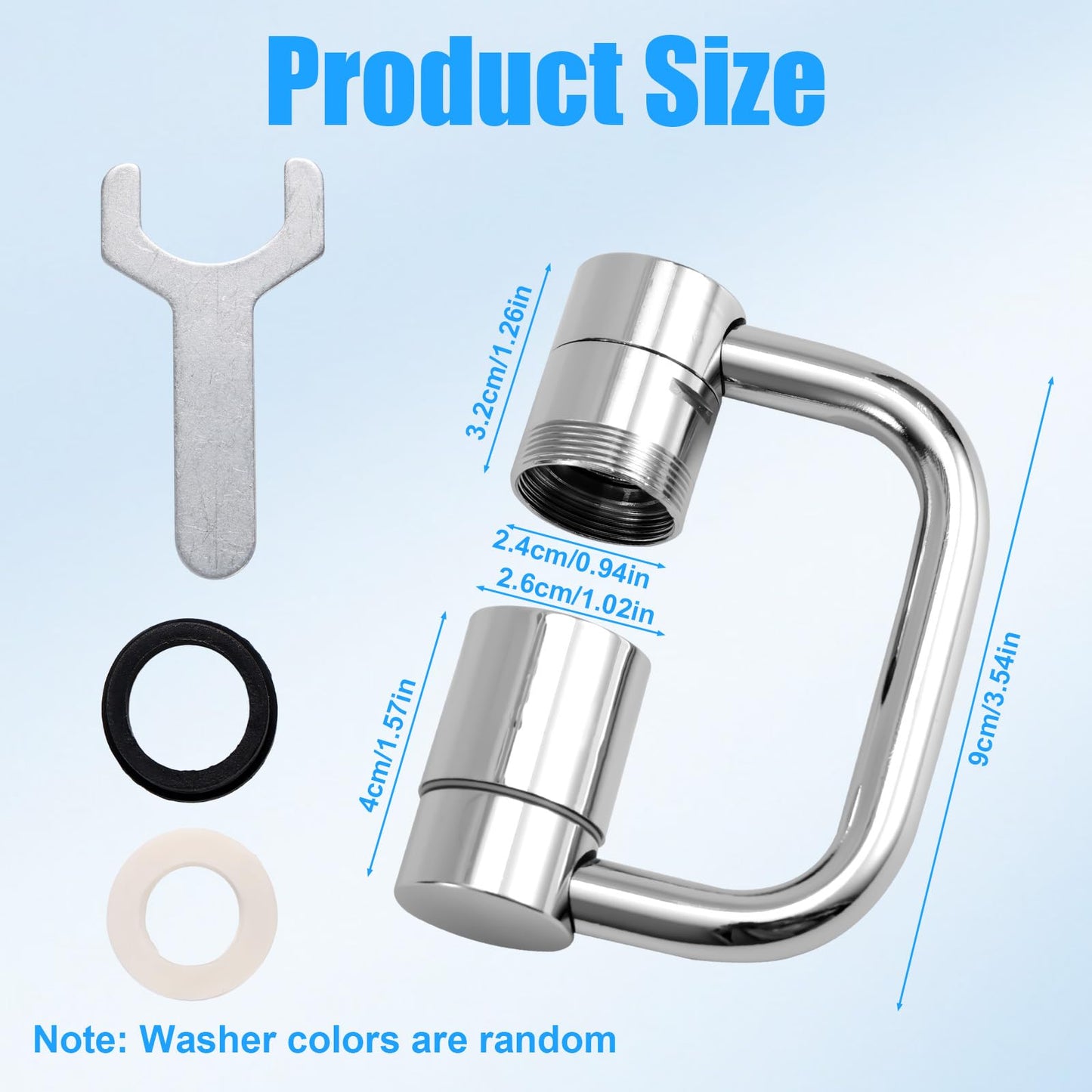 Rotatable Sink Faucet Aerator Extension, Universal Rotating U-Shaped Faucet Extender with Washers 2 Modes Adjustable Flexiflow 1080° Rotating Tap Spray Head Adapter for Kitchen & Bathroom Upgrade