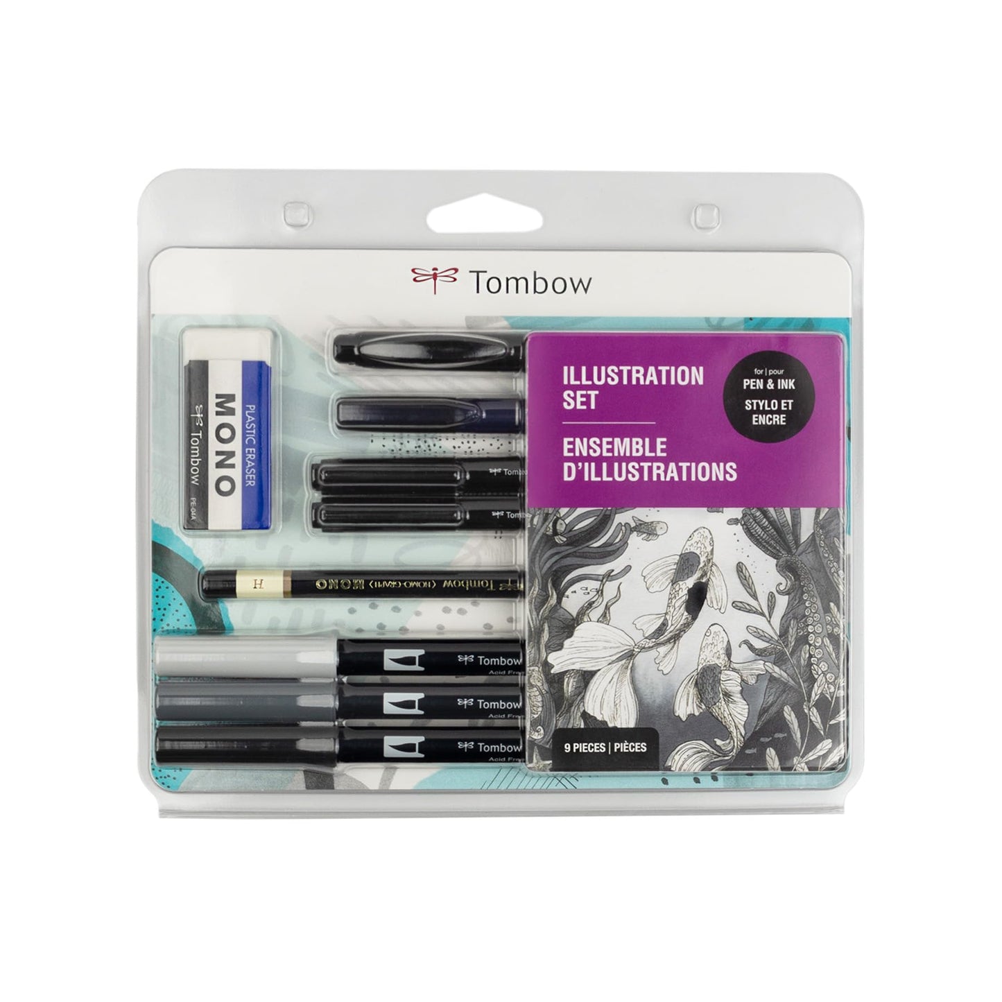 Tombow 56302 Illustration Set. Includes 9 Tools for Drawing, Sketching and Illustrating.