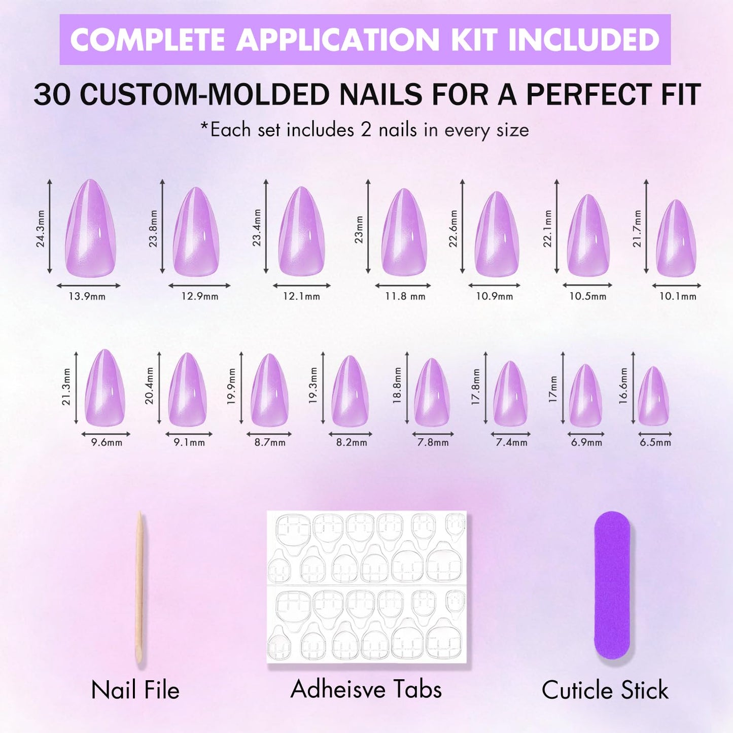 KQueenest Cat Eye Warm Brown Press on Nails Almond, Glitter Press on Nails Medium, Sparkly Shiny Soft Gel Fake Nails Set, Cute Bling Chrome Glue on Nails Medium Stiletto for Women Small Hand 30 Pcs