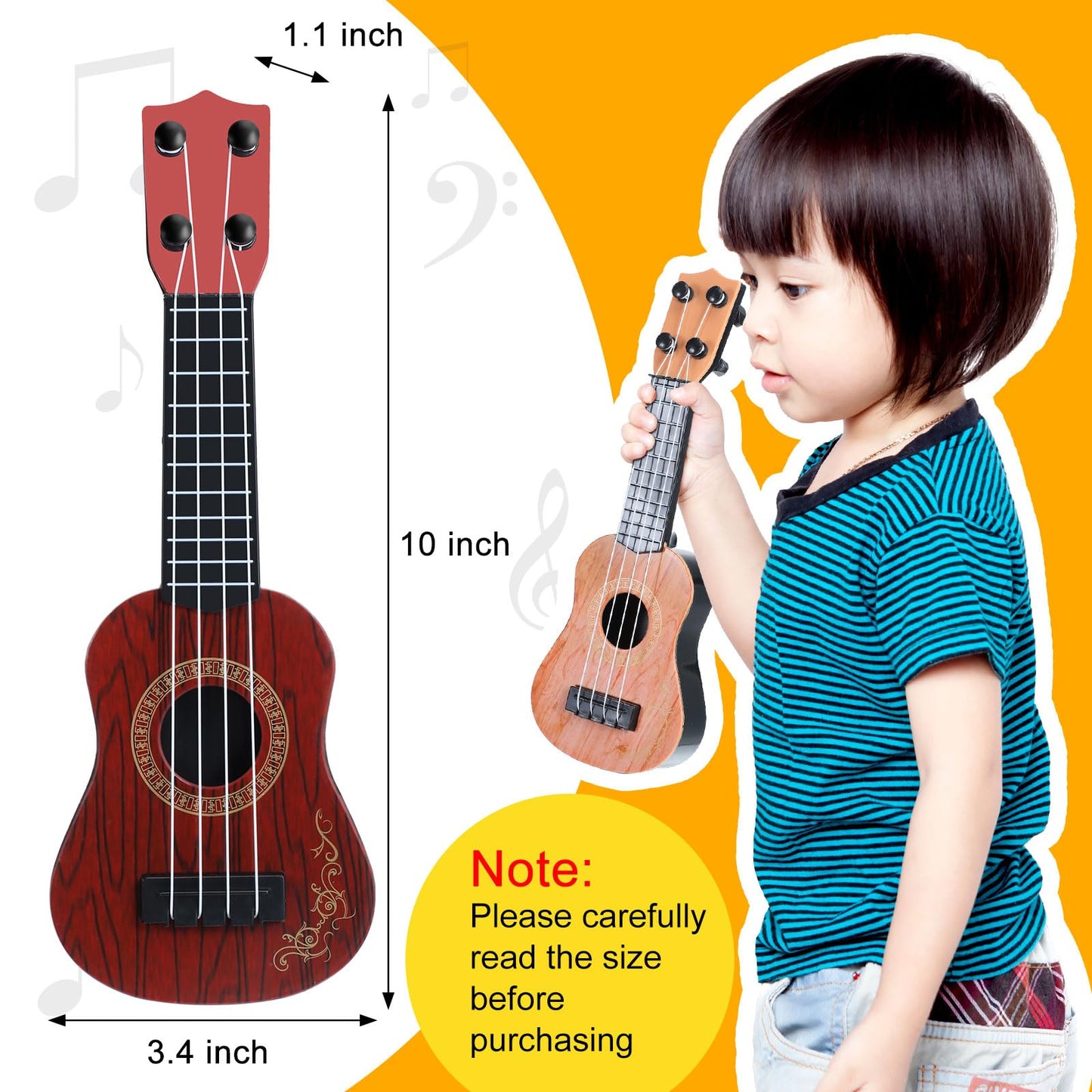 Lenwen 24 Pcs Kids Ukulele Guitar 10 Inch Kids Toy Ukulele 4 Strings Mini Guitar Children Musical Instruments Educational Learning Toy for Toddler Beginner Preschoolers Education