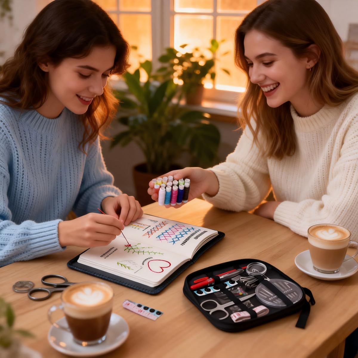 2026New Portable Embroidery Stitch Book Kit,embroidery sampler practice book diy Embroidery for beginners with instructions Gift for Easter All-Scenario Stitch Guide for Adults & Craft Lovers (1 Set)