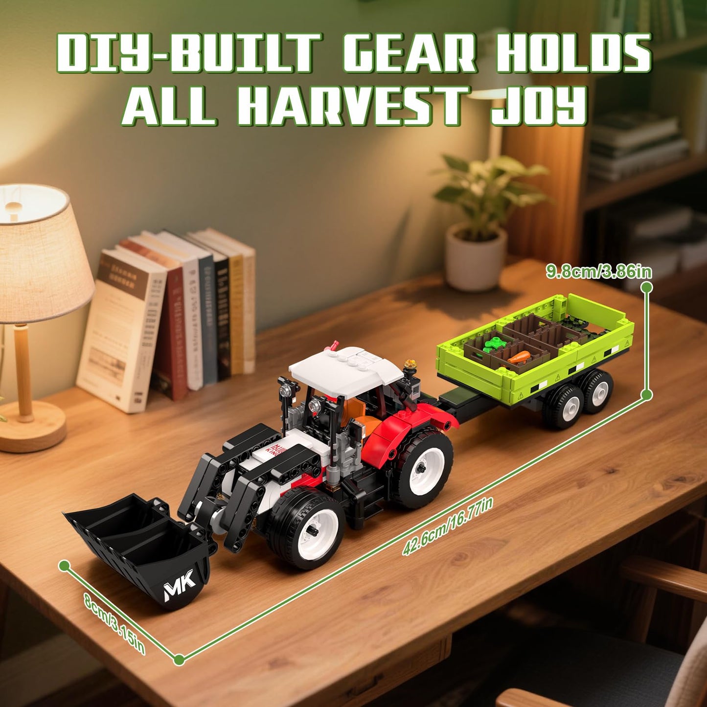Mould King 24093 Farm Wheel Loader Building Sets, 504+ Pieces Mini World City Series Construction Sets, Farm Toys for Boy Age 8+