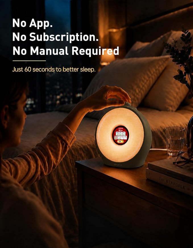 Dekala Sunrise Alarm Clock for Heavy Sleepers with Pulse Wake, Sunset Sound Machine with Breathing Ambient Light, Loud Alarm for Bedrooms, Wake Up Light, Digital Color Display & 7 Themes, No App