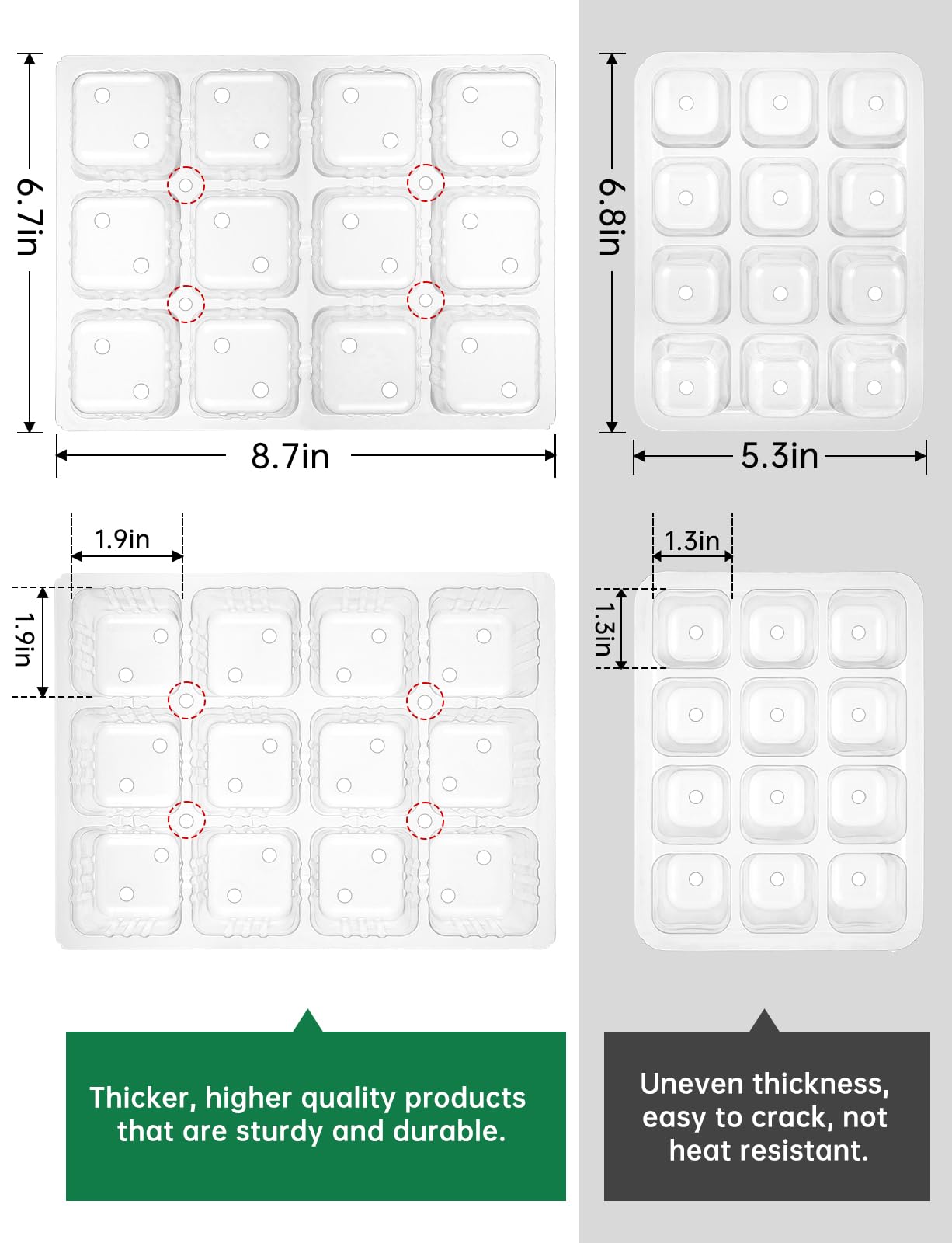 RODINTO Seed Starter Tray Medium Size 4 Packs, Seed Starter Kit with Upgraded 24 Full Spectrum LEDs, Adjustable Brightness and Timer, with Drainage Holes, Tools and Labels for Indoor Plant Growing
