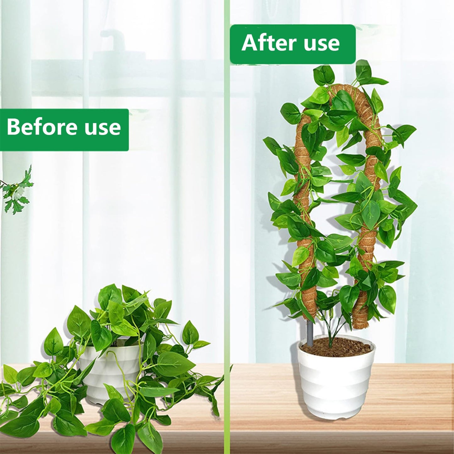 3 Pack Moss Pole,31 Inch Monstera Plant Support,Bendable Plant Trellis Moss Pole for Plants Monstera,Moss Poles for Climbing Plants Indoor,Coir Plant Pole Sticks Support Stakes (3pcs)