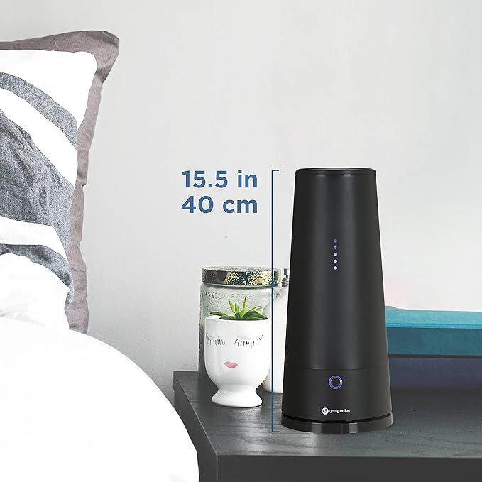 GermGuardian Tabletop Air Purifier & Sanitizer for Pets, Cooking, Laundry, Diapers, Room, Air Freshener for Small Rooms, Black, GG3000BCA