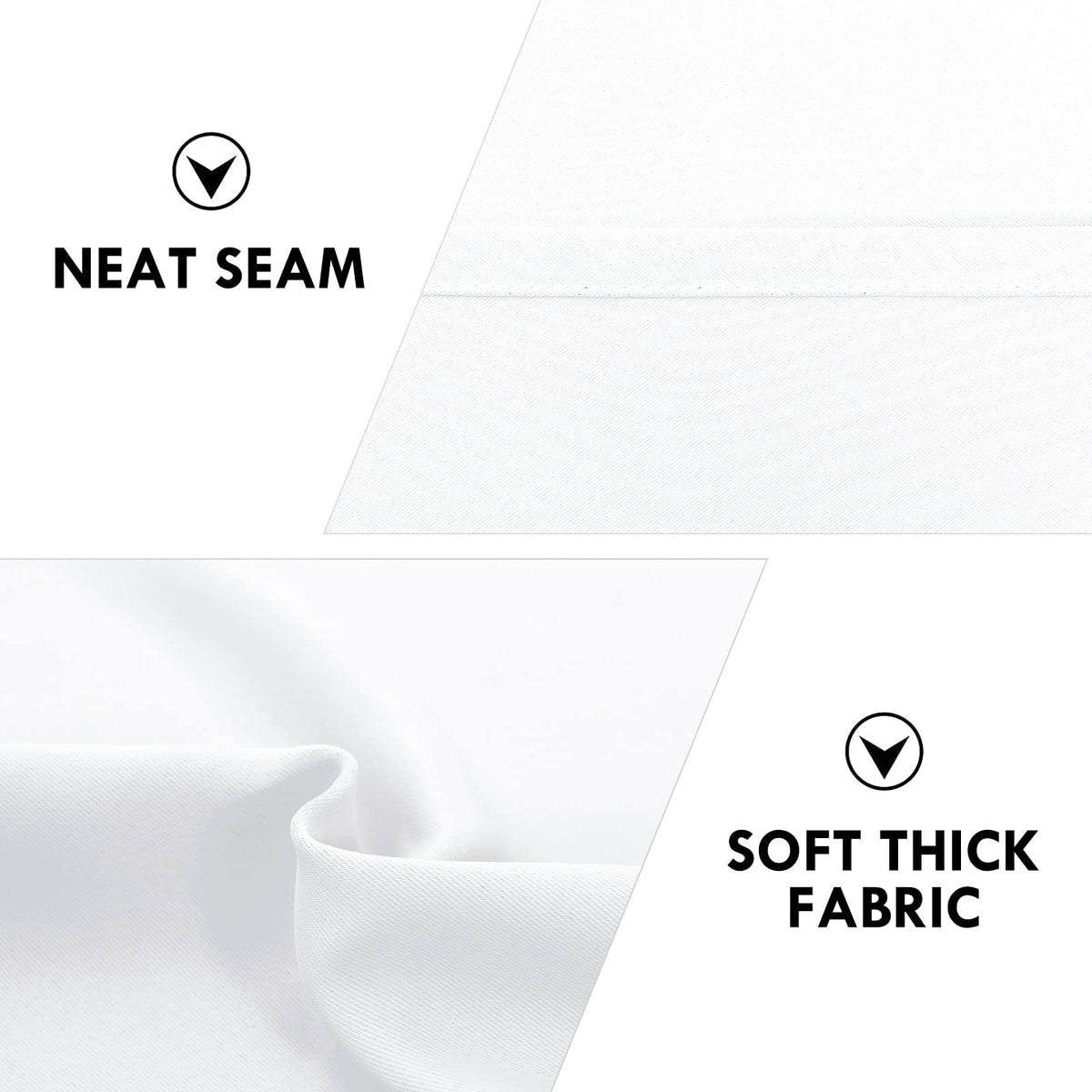 White Curtains 50% Light Blocking for Living Room 72 Inch 2 Panels (2 Count)