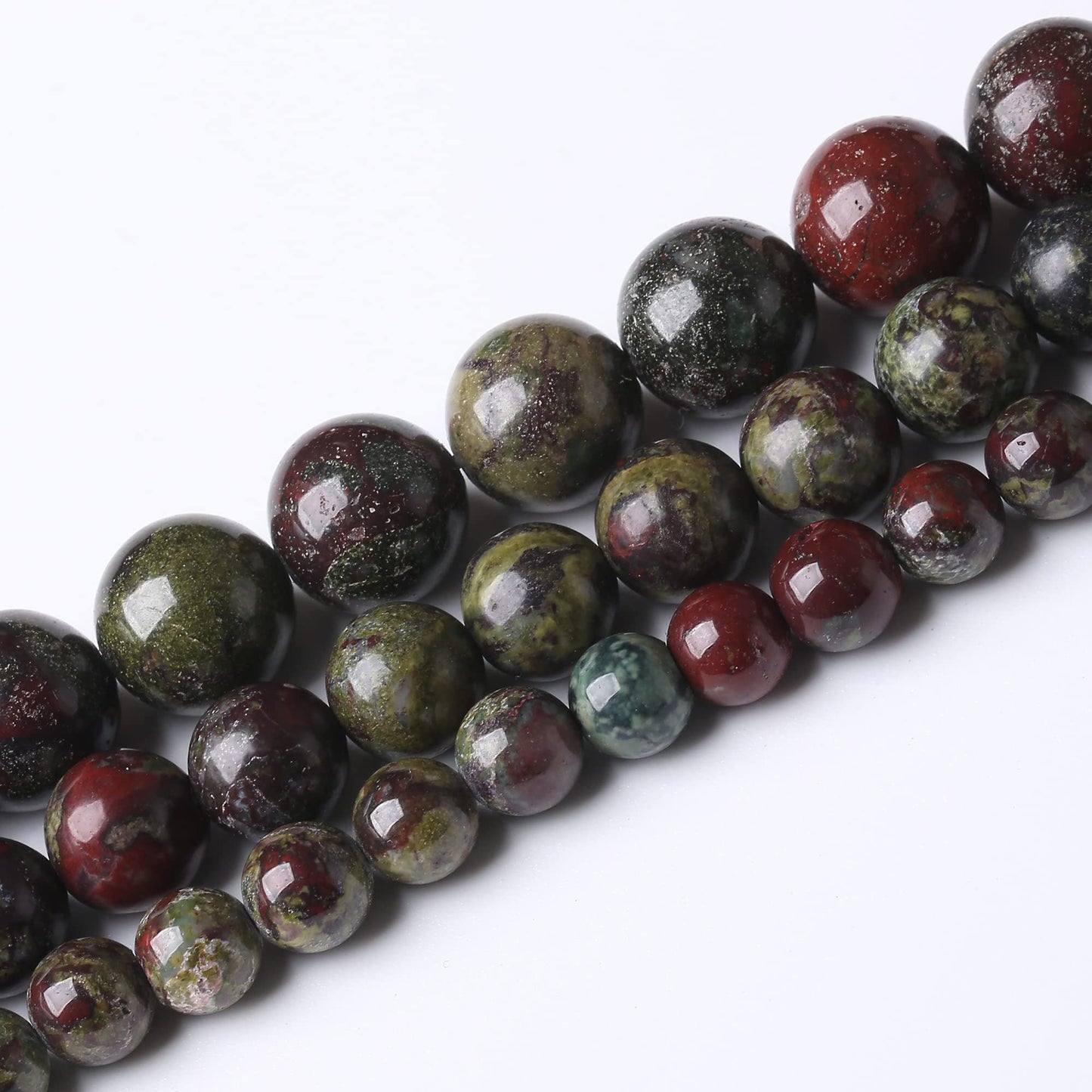 8MM Dragon Blood Stone Round Loose Beads Natural Gem Beads Crystal Energy Stone Beads for Jewelry Making DIY Bracelet Necklace